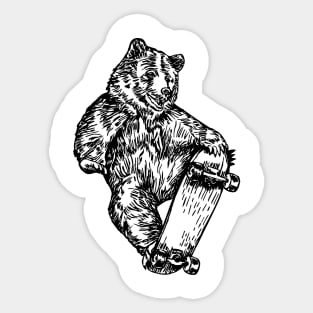 SEEMBO Bear Skater Skateboarding Skateboard Fun Skateboarder Sticker